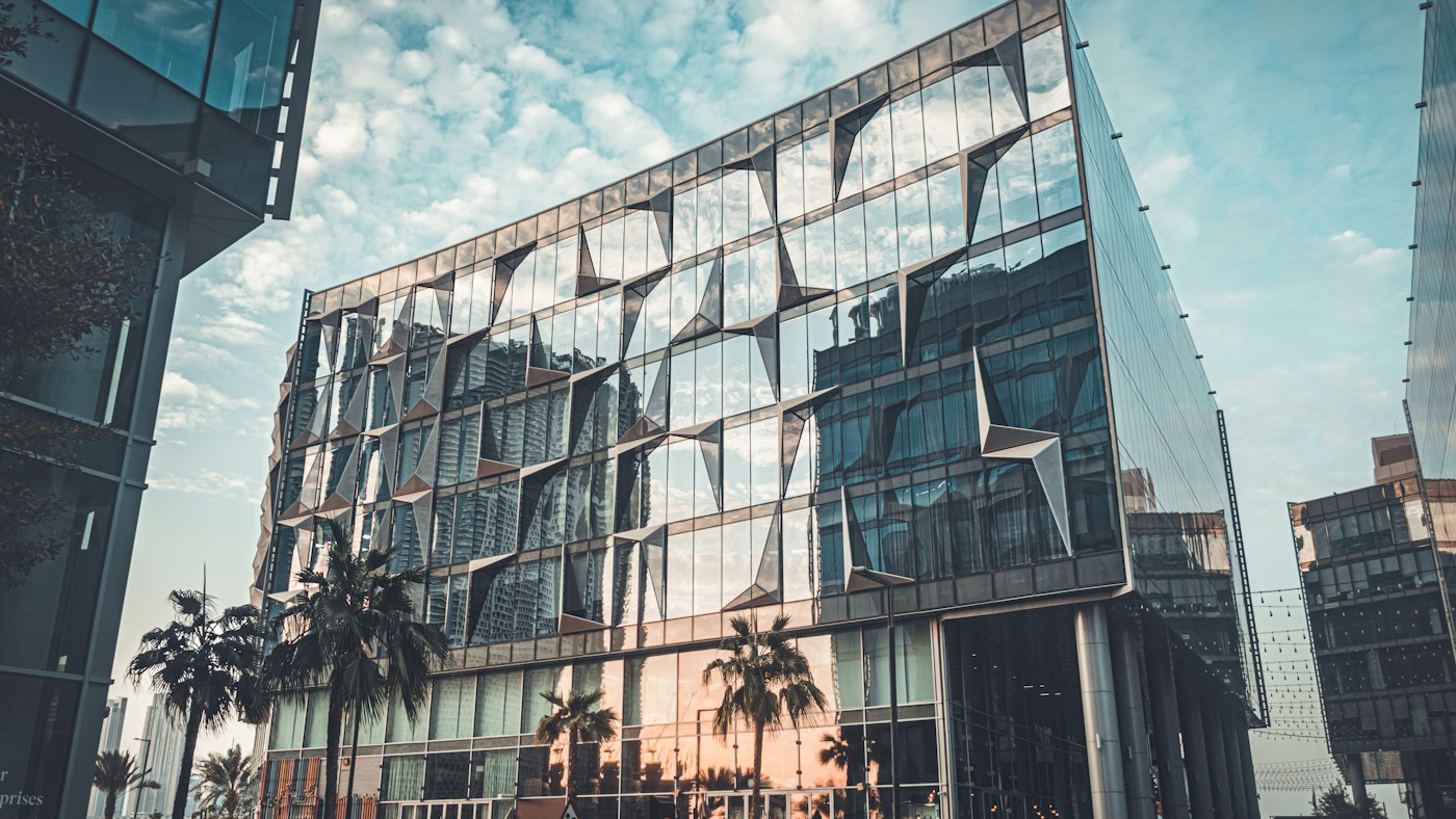 Modern glass architecture in Dubai